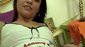 I watch HD girl Dinah masturbate with shaved pussy