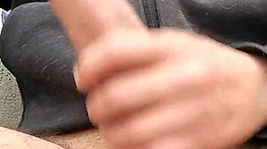 Masturbating huge cock outdoors to cum