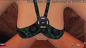 Brittney's big tits pressed during wrestling at house party leading to fucking blonde in living room