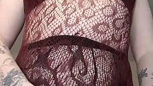 slut strips off bra and clothes for natural tits squirting with legs spread vibrator solo