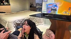 Perfect blowjob while gaming COD 3 with Amberzinha! 🎮