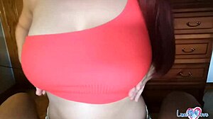 Perfect big tits tease monster cock to explosive cumshot