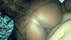 ebony girl bends over for monster cock doggy style creampie