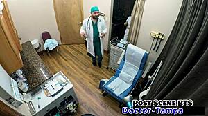 Genesis humiliates in her first POV gyno exam with shaved pussy 😈