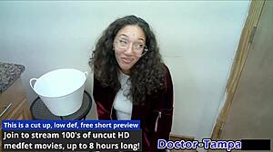 Genesis humiliates in her first POV gyno exam with shaved pussy 😈