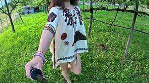 I undress and walk naked in nature - amateur