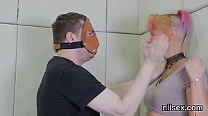 Horny kitten endures painful anal therapy in asylum