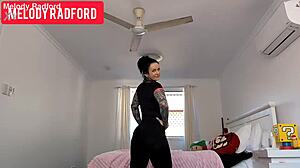 melody radford, this milf in sheer leggings, gets fucked hard