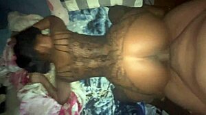 ebony girl bends over for monster cock doggy style creampie