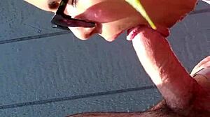BBW Latina Gives Outdoor Blowjob With Gagging