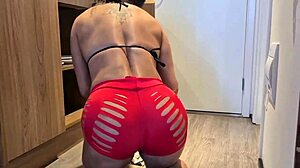 uh, neighbor drops by while i'm in the bath... big clit milf gets anal from athletic brunette