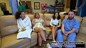 Genesis humiliates in her first POV gyno exam with shaved pussy 😈