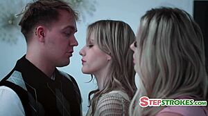 Doma poučena mlada ženska 18+ raziskuje družinske dinamike v skupinskem okolju