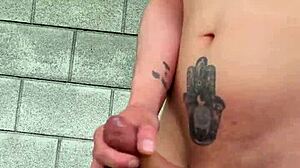 quick outdoor pants-off handjob in public spot