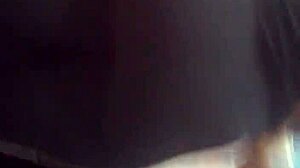 Hidden in the shop, she folds her ass for the voyeur