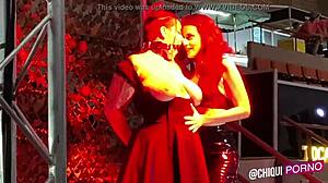 Fat Spanish Girl On Stage Gets Hot Wax Treatment!