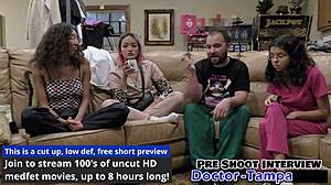 Genesis humiliates in her first POV gyno exam with shaved pussy 😈