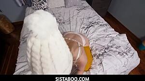 Caught Tiny 18+ Stepsister Aria Banks Being a Whore