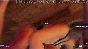 Brittney's big tits pressed during wrestling at house party leading to fucking blonde in living room