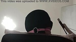 Blindfolded milf, suck that monster cock?