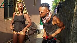 jasmine candy as a neighbor having quick outdoor encounter behind windows