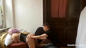 Poppy and Danny engage in homemade submission with slapping and tickling