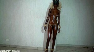 Look at that oily tits on perfect black body