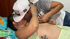 I fuck my stepsister hard in cowgirl position until I cum inside her pussy with close-ups.