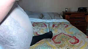 Shy bitch masturbates in her first solo webcam show