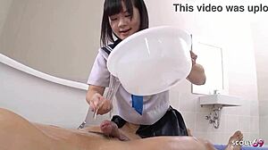 Petite Cosplay Teen Gets Creampie in Uncensored Japanese Nuru Massage Roleplay