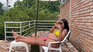 The horny pool guy fucks me hard when my husband's away, part one