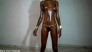 Look at that oily tits on perfect black body