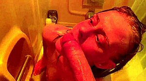 gagging on stranger with shower and tittie play