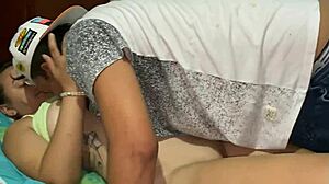 I fuck my stepsister hard in cowgirl position until I cum inside her pussy with close-ups.