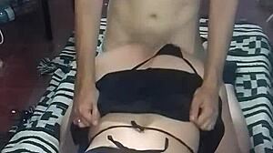 mature milf police woman in thong panties hooks up with stranger for sexy holiday party sex