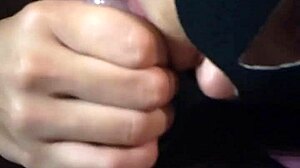 This hot brunette gets a cumshot on her big ass