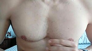 Playing with foreskin while jerking off to cum