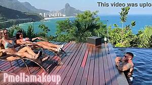 Watch these Brazilian latinas feast on each other's clits in Rio's wild lesbian party!