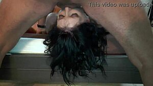 Young German housewife engages in quickie blowjob and banging, achieving orgasm with cum covered body.