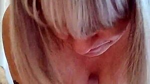 housewife gives sneaky blowjob at friend's place