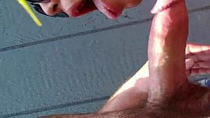 BBW Latina Gives Outdoor Blowjob With Gagging