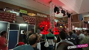 Fat Spanish Girl On Stage Gets Hot Wax Treatment!