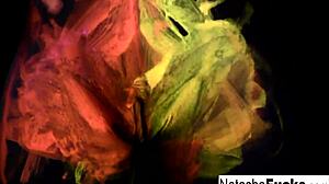 Natasha nice shoots a fun black light video