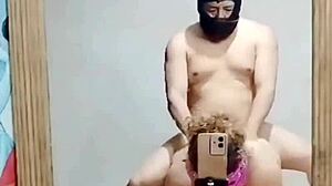 We passionately fuck my chubby latina wife in front of the mirror