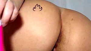 Shoving Dildo in Ass to Prepare for Husband's Intense Fucking