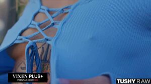 tattooed blonde anna claire clouds tight ass drilled in lingerie