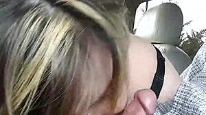 bbw wife liz giving another blowjob on the roadside