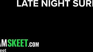 Stepson catches stepmom riding big dildo in taboo teasing