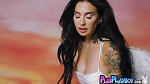 Beautiful models pose in lingerie, showcasing big tits and asses.