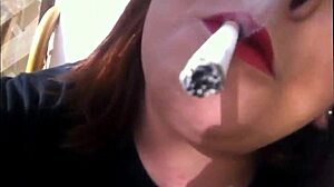 Sexy BBW Tina Snua SMOKING Cork Cigarette With DRIFTS SNAP INHALES DOUBLE PUMPING Nose Exhales